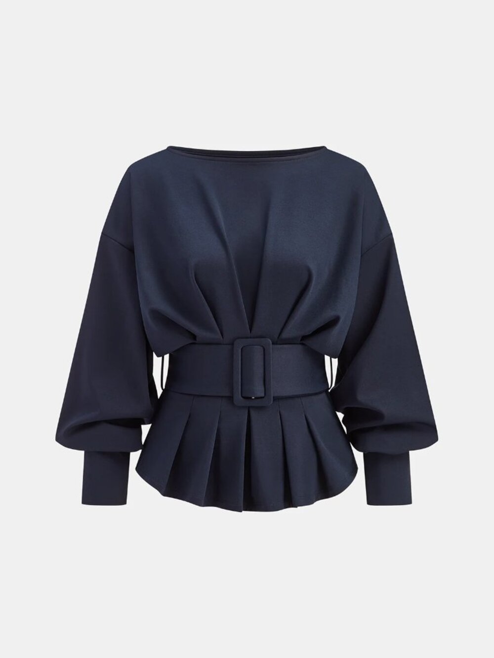 NWT Navy Blue Pleated Long Sleeve Shirt Size Medium